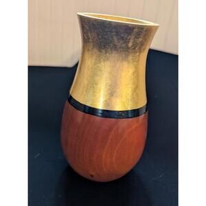 Mid Century Style Wood Vase